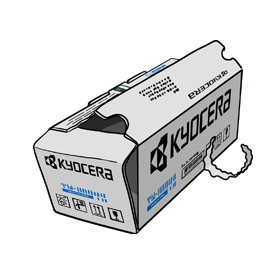 Kyocera Toner-Kit mit ZIP geöffnet entsorgen